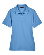 Harriton M265W, 13861 Women's Easy Blend Polo, Light College Blue