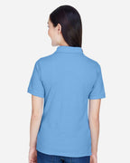 Harriton M265W, 13861 Women's Easy Blend Polo, Light College Blue