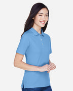 Harriton M265W, 13861 Women's Easy Blend Polo, Light College Blue