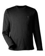 Harriton M118L, 13866 Unisex Charge Snag And Soil Protect Long Sleeve T-shirt, Black