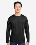 Harriton M118L, 13866 Unisex Charge Snag And Soil Protect Long Sleeve T-shirt, Black
