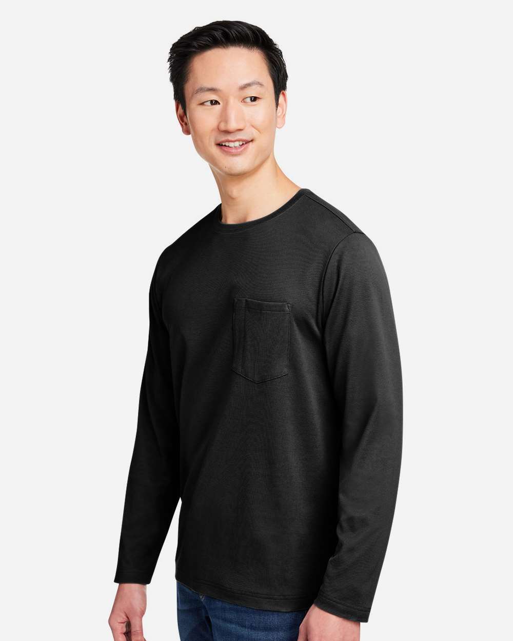 Harriton M118L, 13866 Unisex Charge Snag And Soil Protect Long Sleeve T-shirt, Black