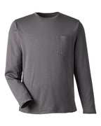 Harriton M118L, 13866 Unisex Charge Snag And Soil Protect Long Sleeve T-shirt, Dark Charcoal