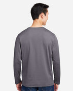 Harriton M118L, 13866 Unisex Charge Snag And Soil Protect Long Sleeve T-shirt, Dark Charcoal