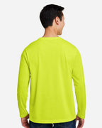 Harriton M118L, 13866 Unisex Charge Snag And Soil Protect Long Sleeve T-shirt, Safety Yellow