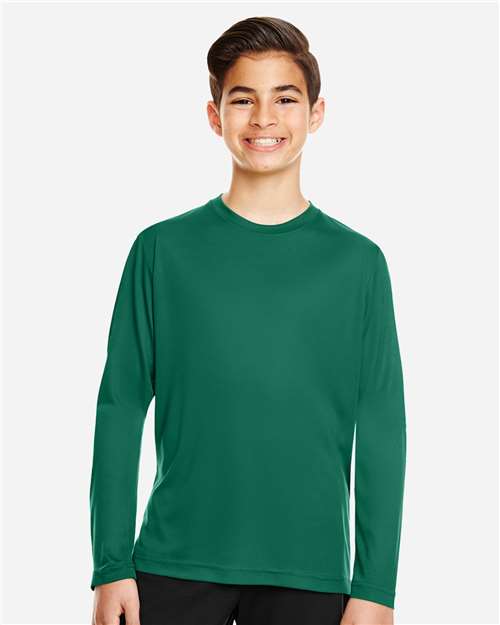 Team 365 TT11YL, Youth Zone Performance Long Sleeve T-shirt, Sport Forest