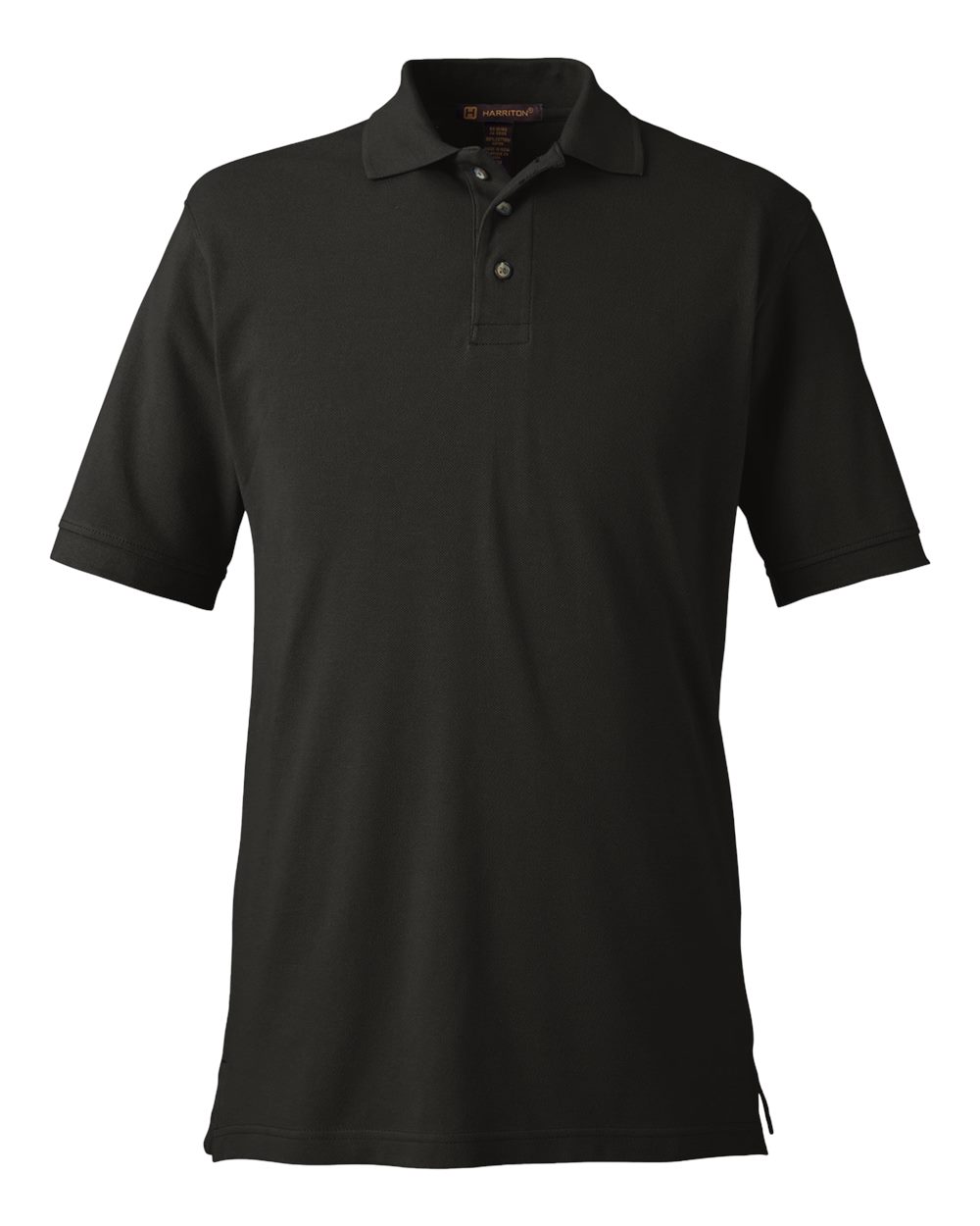 Harriton 13868, M200 Men's Pique Polo, Black