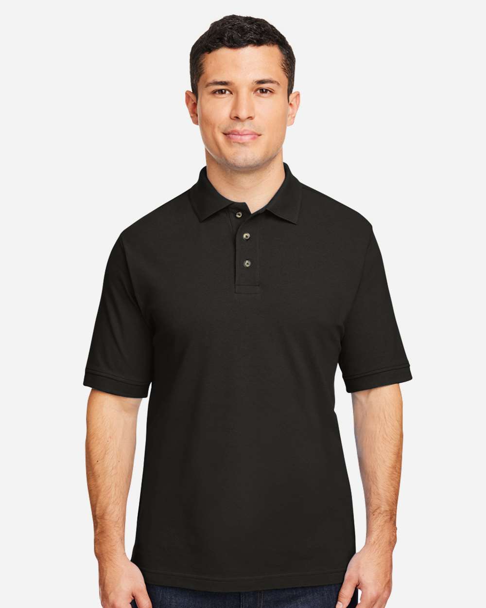 Harriton 13868, M200 Men's Pique Polo, Black