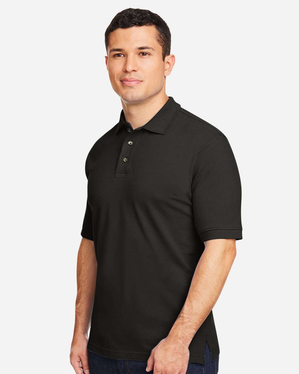 Harriton 13868, M200 Men's Pique Polo, Black