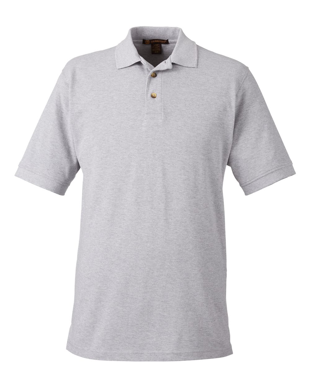 Harriton 13868, M200 Men's Pique Polo, Grey Heather