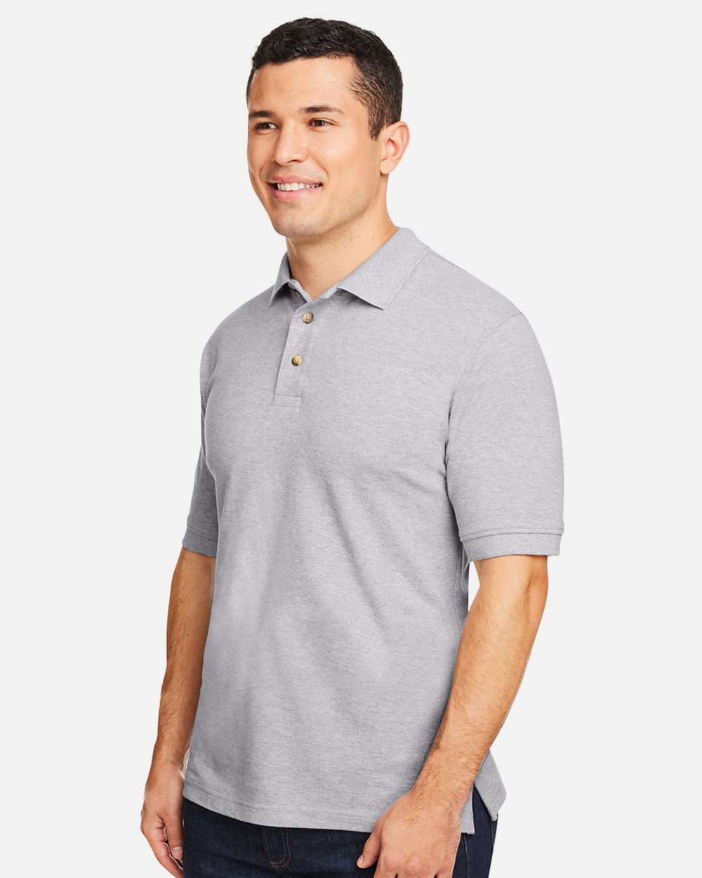 Harriton 13868, M200 Men's Pique Polo, Grey Heather