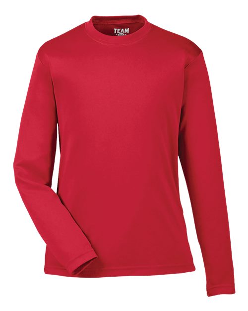 Team 365 TT11YL, Youth Zone Performance Long Sleeve T-shirt, Sport Red