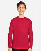 Team 365 TT11YL, Youth Zone Performance Long Sleeve T-shirt, Sport Red