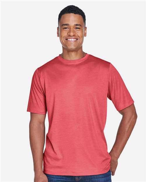 Team 365 TT11H, Men's Sonic Heather Performance T-shirt, Sport Red Heather