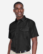 Harriton 13873, M580 Men's Key West Short Sleeve Performance Staff Shirt, Black
