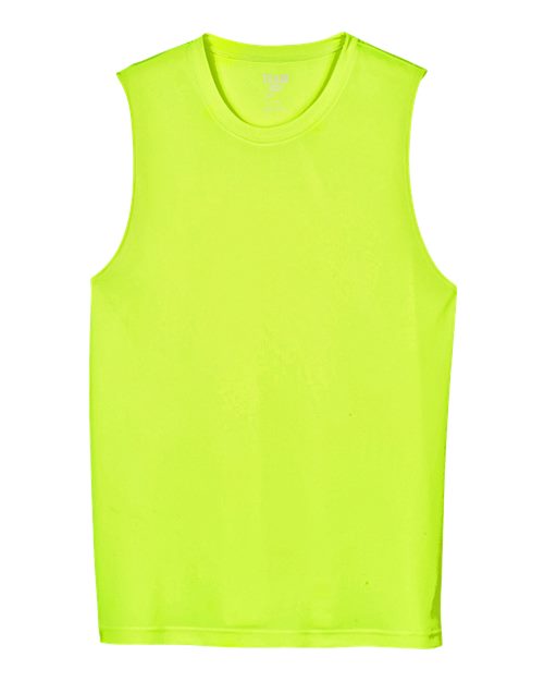 Team 365 TT11M, Men's Zone Performance Muscle T-shirt, Safety Yellow