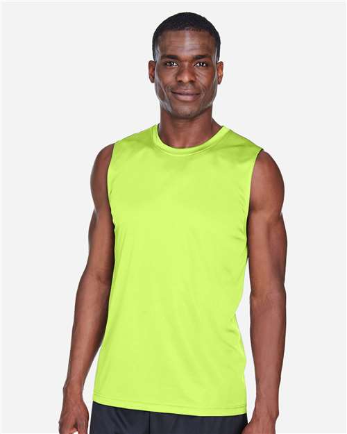 Team 365 TT11M, Men's Zone Performance Muscle T-shirt, Safety Yellow