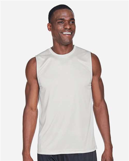 Team 365 TT11M, Men's Zone Performance Muscle T-shirt, Sport Silver