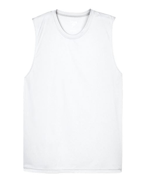 Team 365 TT11M, Men's Zone Performance Muscle T-shirt, White
