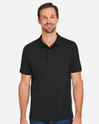 Harriton M205, 13877 Men's Valiant Cotton Snag Protect Polo, Black