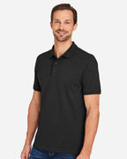 Harriton M205, 13877 Men's Valiant Cotton Snag Protect Polo, Black
