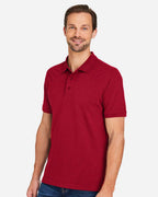 Harriton M205, 13877 Men's Valiant Cotton Snag Protect Polo, Red