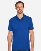 Harriton M205, 13877 Men's Valiant Cotton Snag Protect Polo, True Royal