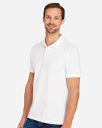 Harriton M205, 13877 Men's Valiant Cotton Snag Protect Polo, White