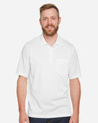 Harriton M348P, 13882 Men's Advantage Snag Protection Plus Il Pocket Polo, White