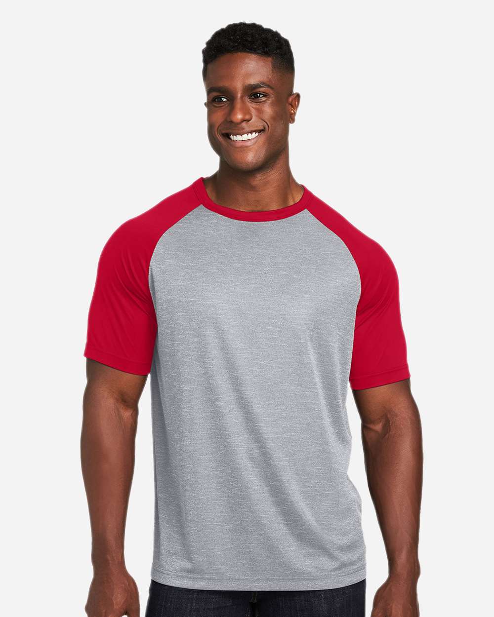 Athletic Heather/ Sport Red