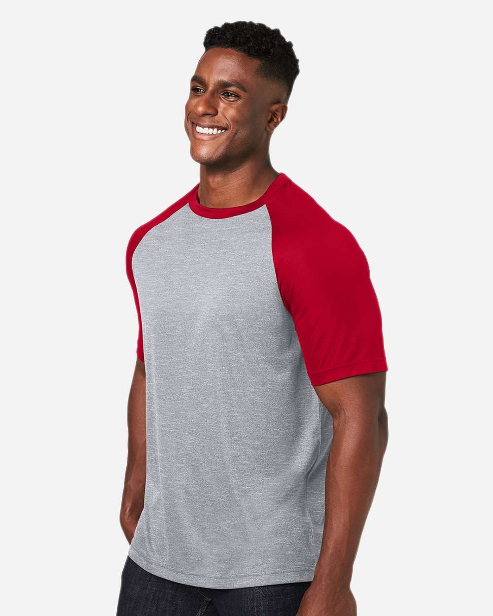 Athletic Heather/ Sport Red