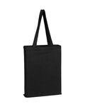 Q-Tees Q800GS, Canvas Gusset Promotional Tote, Black