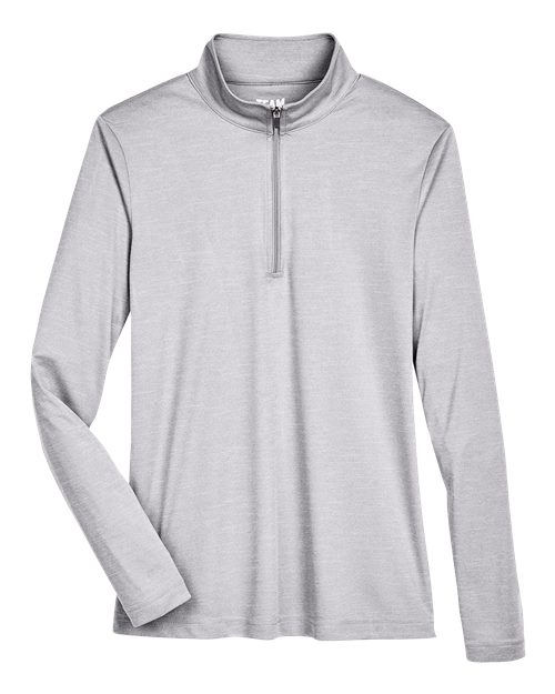 Team 365 TT31HW, Women's Zone Sonic Heather Performance Quarter-zip Pullover, Athletic Heather