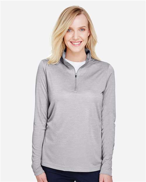 Team 365 TT31HW, Women's Zone Sonic Heather Performance Quarter-zip Pullover, Athletic Heather