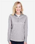 Team 365 TT31HW, Women's Zone Sonic Heather Performance Quarter-zip Pullover, Athletic Heather