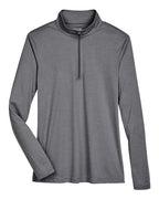 Team 365 TT31HW, Women's Zone Sonic Heather Performance Quarter-zip Pullover, Dark Grey Heather