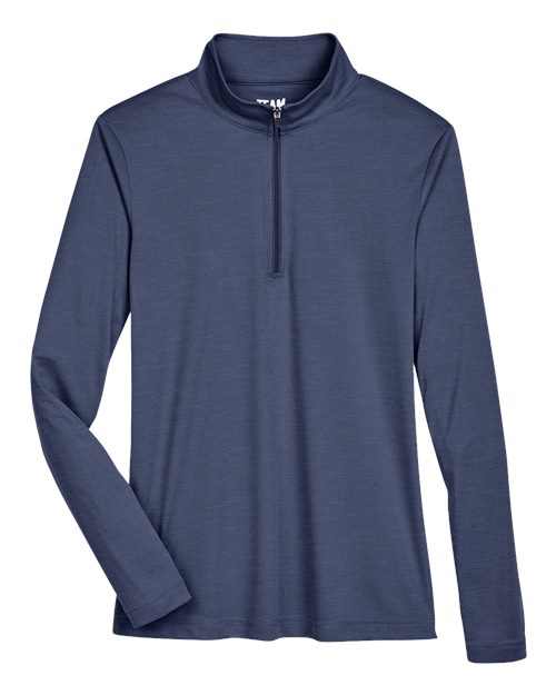 Team 365 TT31HW, Women's Zone Sonic Heather Performance Quarter-zip Pullover, Sport Dark Navy Heather