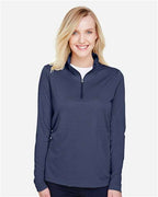 Team 365 TT31HW, Women's Zone Sonic Heather Performance Quarter-zip Pullover, Sport Dark Navy Heather