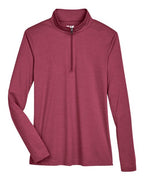 Team 365 TT31HW, Women's Zone Sonic Heather Performance Quarter-zip Pullover, Sport Maroon Heather