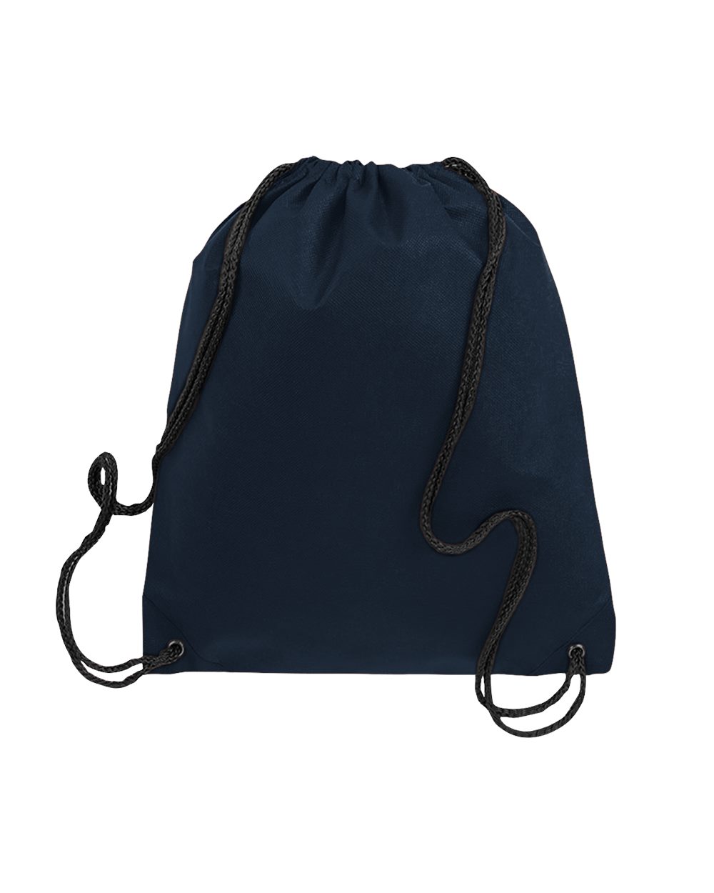 Q-Tees Q1235, Non-woven Drawstring Bag, Black