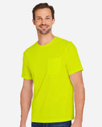 Harriton M118, 13886 Unisex Charge Snag And Soil Protect T-shirt, Safety Yellow