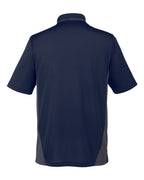 Harriton M386, 13887 Men's Flash Snag Protection Plus Il Colorblock Polo, Dark Navy/ Dark Charcoal