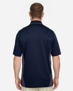 Harriton M386, 13887 Men's Flash Snag Protection Plus Il Colorblock Polo, Dark Navy/ Dark Charcoal