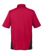 Harriton M386, 13887 Men's Flash Snag Protection Plus Il Colorblock Polo, Red/ Black