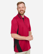 Harriton M386, 13887 Men's Flash Snag Protection Plus Il Colorblock Polo, Red/ Black