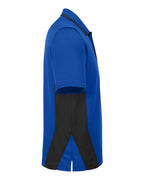 Harriton M386, 13887 Men's Flash Snag Protection Plus Il Colorblock Polo, True Royal/ Black