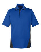 Harriton M386, 13887 Men's Flash Snag Protection Plus Il Colorblock Polo, True Royal/ Black