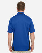 Harriton M386, 13887 Men's Flash Snag Protection Plus Il Colorblock Polo, True Royal/ Black