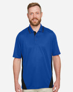 Harriton M386, 13887 Men's Flash Snag Protection Plus Il Colorblock Polo, True Royal/ Black