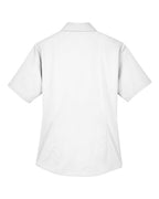 Harriton M500SW, 13895 Women's Easy Blend Short Sleeve Twill Dress Shirt With Stain-release, White